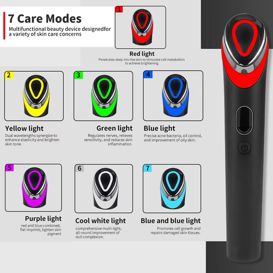 7-Color LED Facial Light Therapy Wand